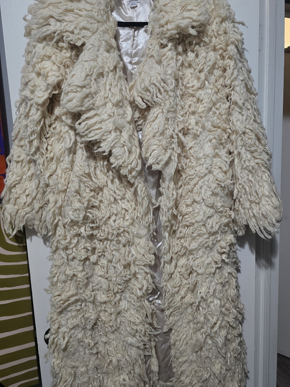 Kimchi Blue Cream Shaggy Faux Fur Coat